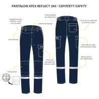 Pantalon multirisques avec poches genoux Atex Reflect 260 - CEPOVETT