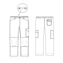 Pantalon de travail blanc avec poches genoux - 01AB PBV