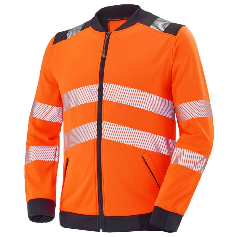 Sweat zippé haute-visibilité classe 2/3 VALLOUISE - CEPOVETT SAFETY 6 / Taille 3XL Orange hivi / Noir