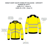 Sweat haute-visibilité classe 2/3 VALLOUISE - CEPOVETT SAFETY