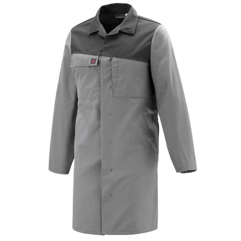 Blouse de travail bicolore avec mercerie plastique Lafont COVER - 7COLUP 6 / Taille 3XL Gris acier / Charbon