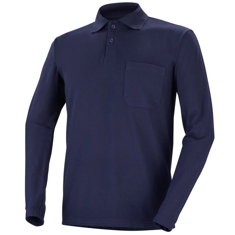 Polo de travail multirisques à manches longues - T190 Cepovett Safety 7 / Taille 4XL Bleu Marine