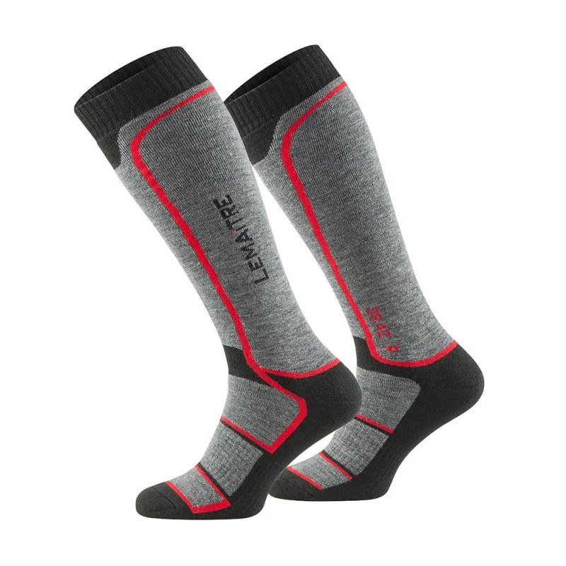 Chaussettes de chantier hautes - LEMATO LEMAITRE 35-37 Noir / Gris / Rouge
