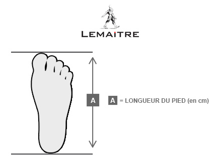 Guide de pointures chaussures Lemaitre