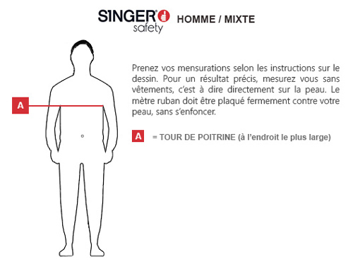 Guide mensurations vêtements de travail Singer