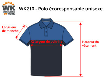 Guide tailles polo de travail WK210