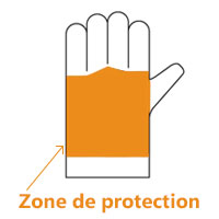 Zone de protection gant pour tronçonneuse